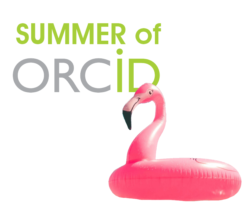 Summer of ORCID with pink inflatable flamingo