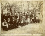 Lucy Higgs Nichols (center) with veterans of the 23rd Indiana Infantry, 1898. Via Wikipedia.