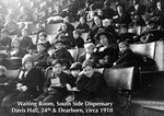 Waiting room of the South Side Dispensary, Chicago, ca. 1910. Via Galter Special Collections.