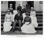 Carlos Montezuma and six nurses at the Carlisle Indian School hospital, September 1893. Via WikiMedia Commons.