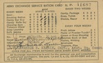 Army Exchange Service ration card.  Via Galter Special Collections.