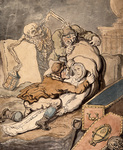 Grave robbers by Thomas Rowlandson, ca. 1775. Via Wellcome Collection.