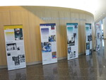 Banner exhibit on display in the Lurie Biomedical Research Building, 2016.