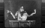 Still from a 1910 film adaptation of Frankenstein, in which the monster is created from a vat of chemicals. Via Library of Congress.