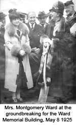 Mrs. Ward at the groundbreaking in 1925